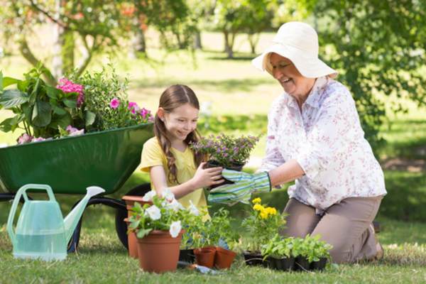 home gardening happy elderly mfine