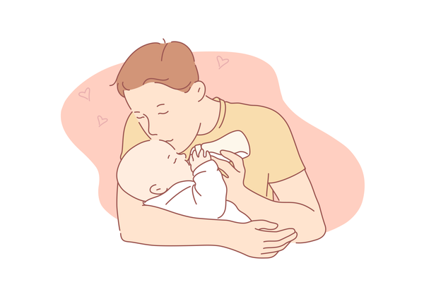man and baby