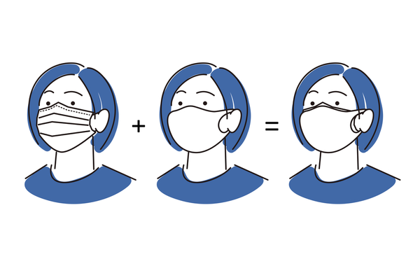 use a surgical mask first and add a cloth mask over it. 