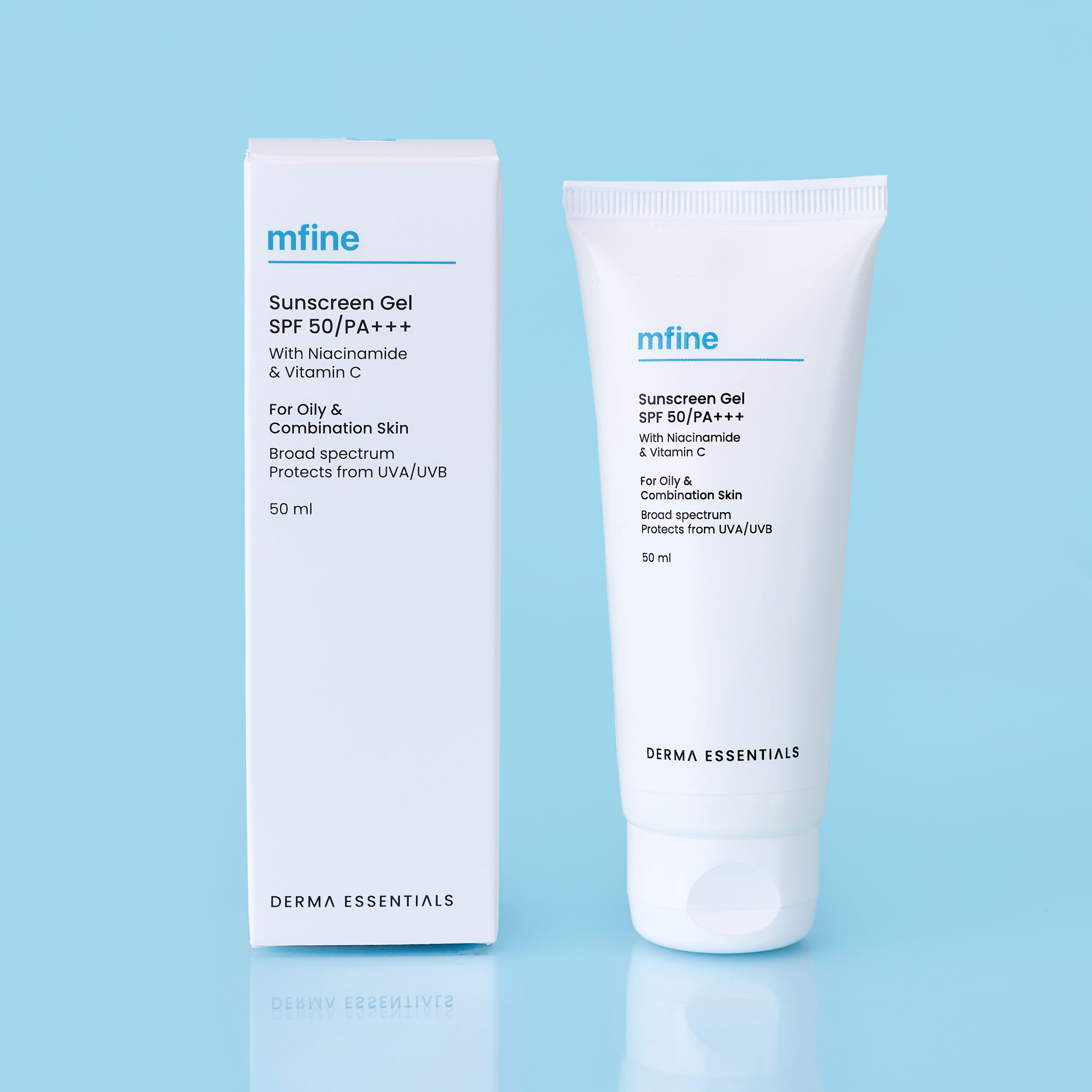mfine sunscreen gel SPF 50+++ anti ageing summer